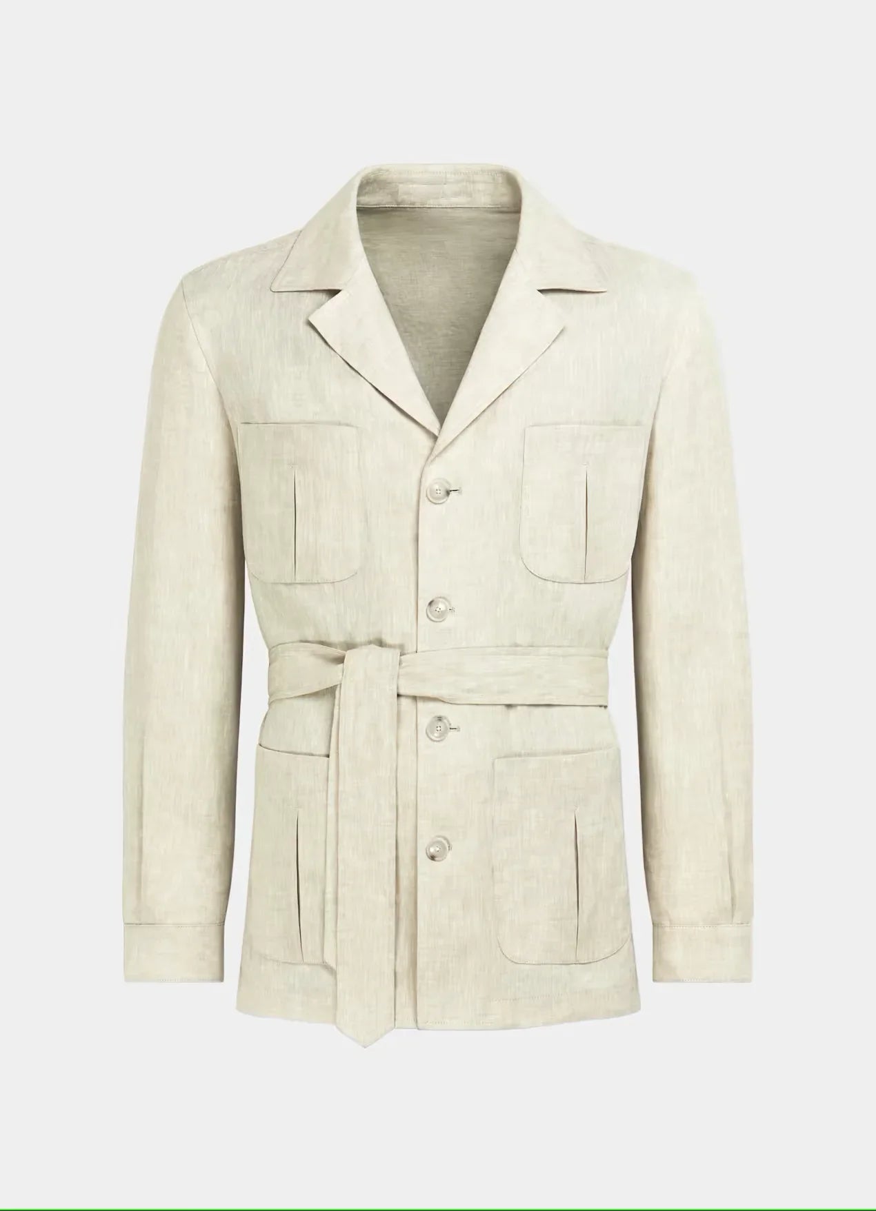 safari jacket in beige with pleated pockets