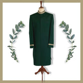 Sherwani In Sacramento Raw Silk With Hand Stitched Embellishments Crafted — made to measure, Bespoke By Omar Najam