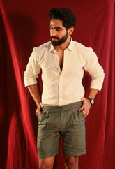 Military Green Sartocinni Shorts — made to measure, Bespoke By Omar Najam
