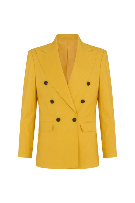 Yellow double breasted blazer