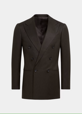 Dark Brown One Button Double Breasted Suit