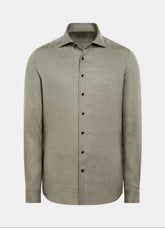 Olive Green Linen Shirt