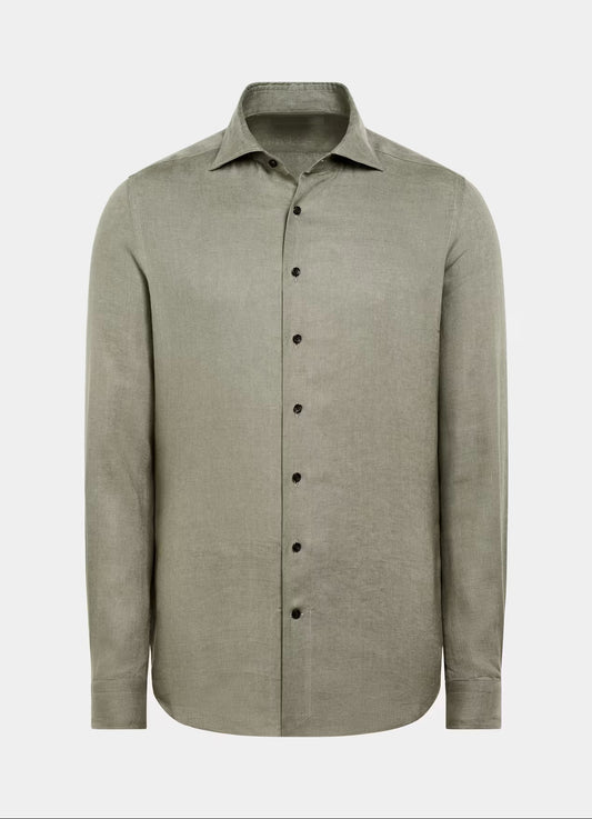 Olive Green Linen Shirt