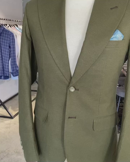Military Green Linen Jacket