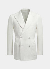 Off White Seersucker Double Breasted Suit — made to measure, Bespoke By Omar Najam