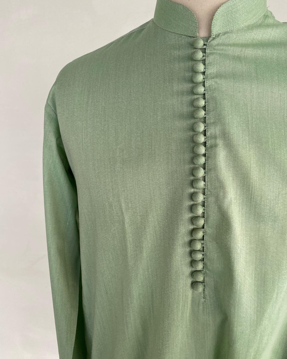 Olive green Cotton Silk kurta Pyjama