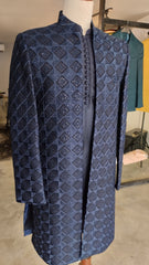 Front open Royal Blue Sherwani