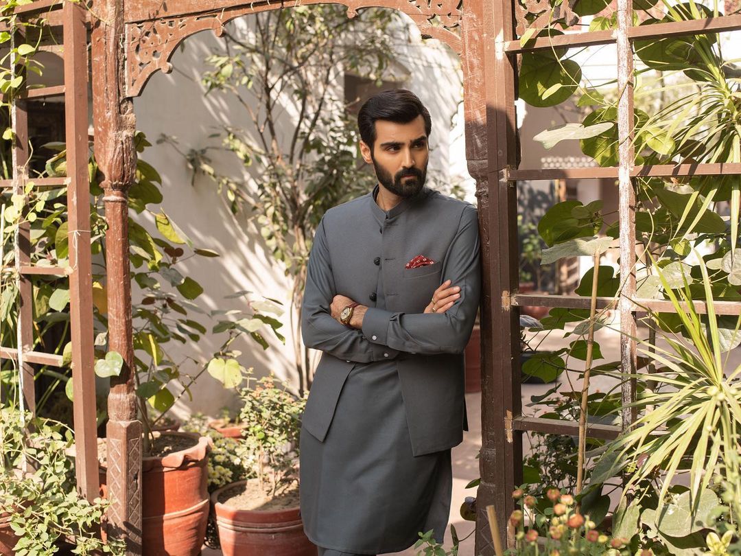 Highend Charcoal Grey Shalwar Kameez – Bespoke By Omar Najam