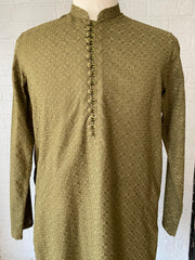 Olive Green Chikankari