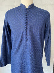 Royal Blue Chikankari