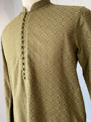 Olive Green Chikankari