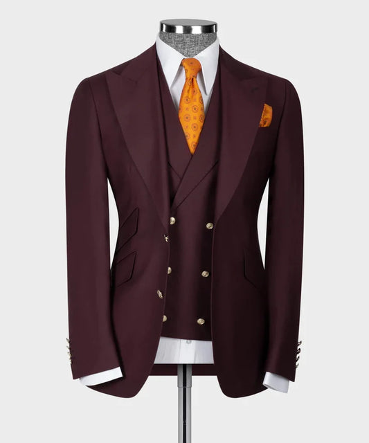 Burgandy Single Breasted Suit