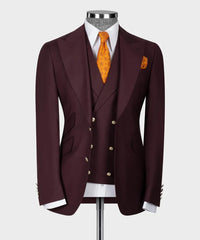 Burgandy Single Breasted Suit