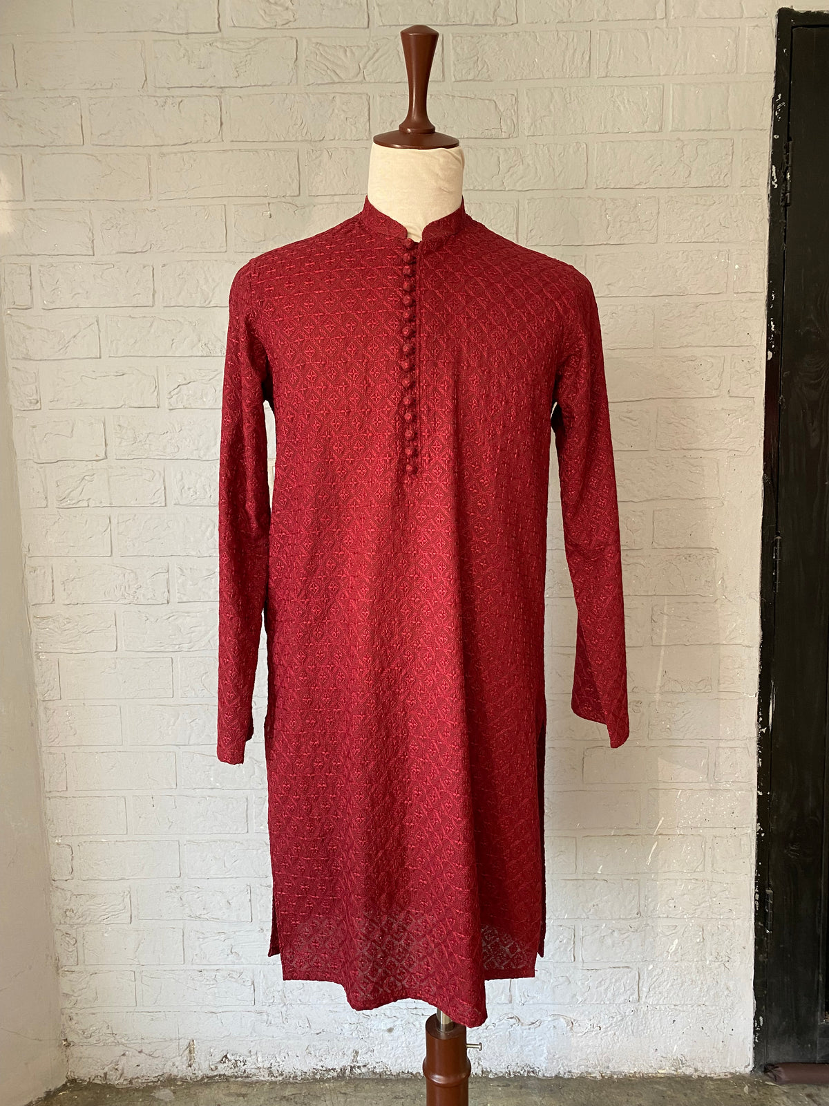 Maroon Chikankari