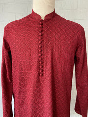 Maroon Chikankari