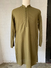 Olive Green Chikankari