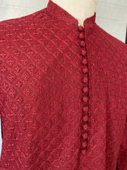 Maroon Chikankari