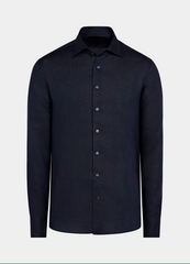 Navy Blue Linen Shirt