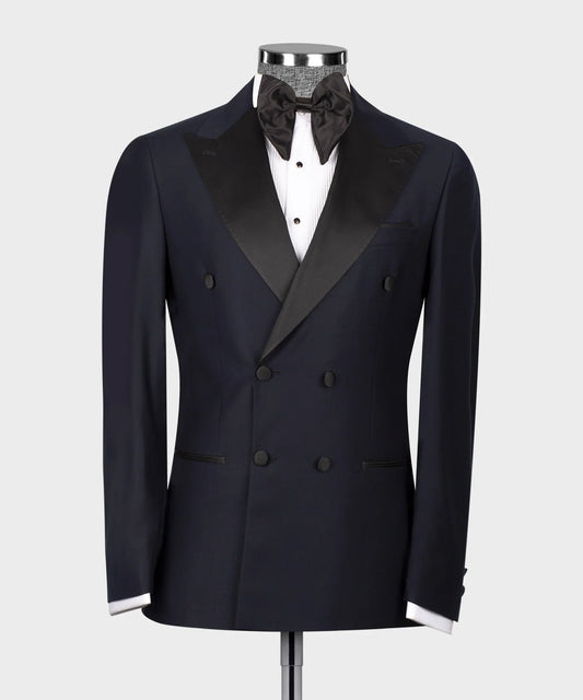 Navy Double Breasted Tuxedo with Peak Lapels