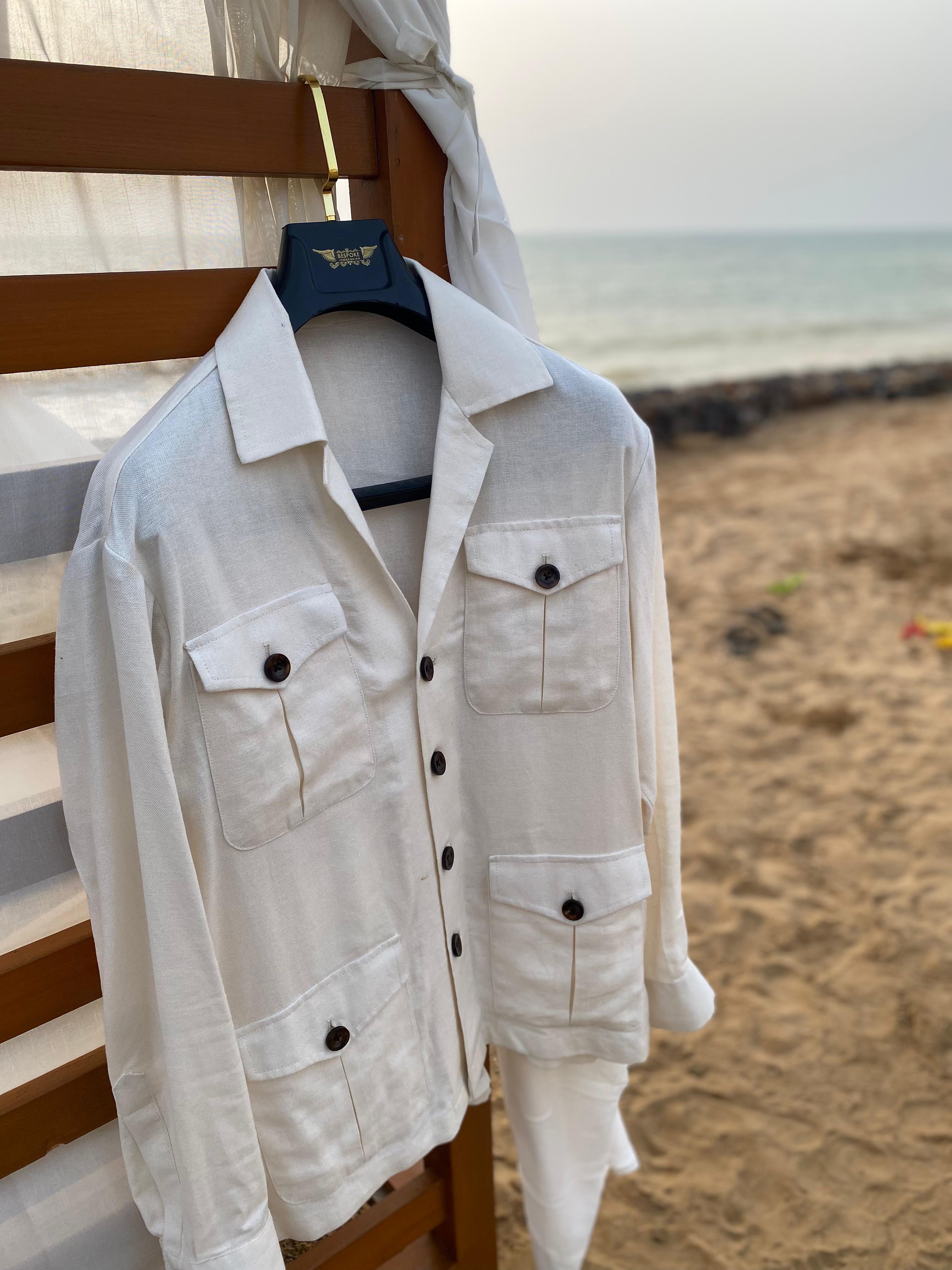Off white Safari Linen Jacket 