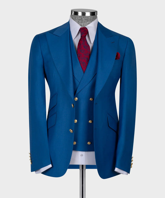 Teal Blue Single Breasted Suit