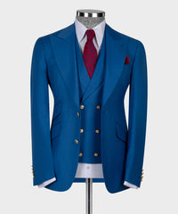 Teal Blue Single Breasted Suit