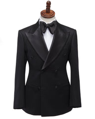 Black Tuxedo Double Breasted Suit