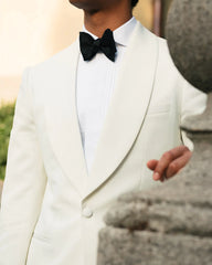 Off White Tuxedo with Shawl Lapels