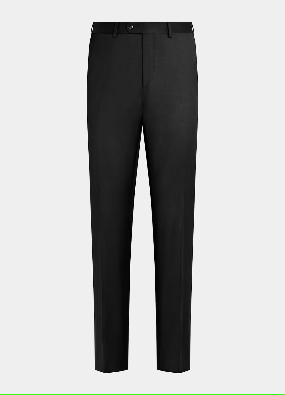 Black Wool Blend Slim Fit Trousers