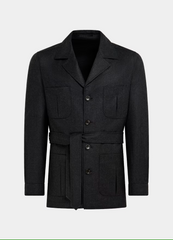 Black Cashmere Safari Jacket