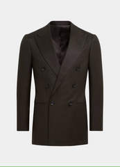 Dark Brown One Button Double Breasted Suit