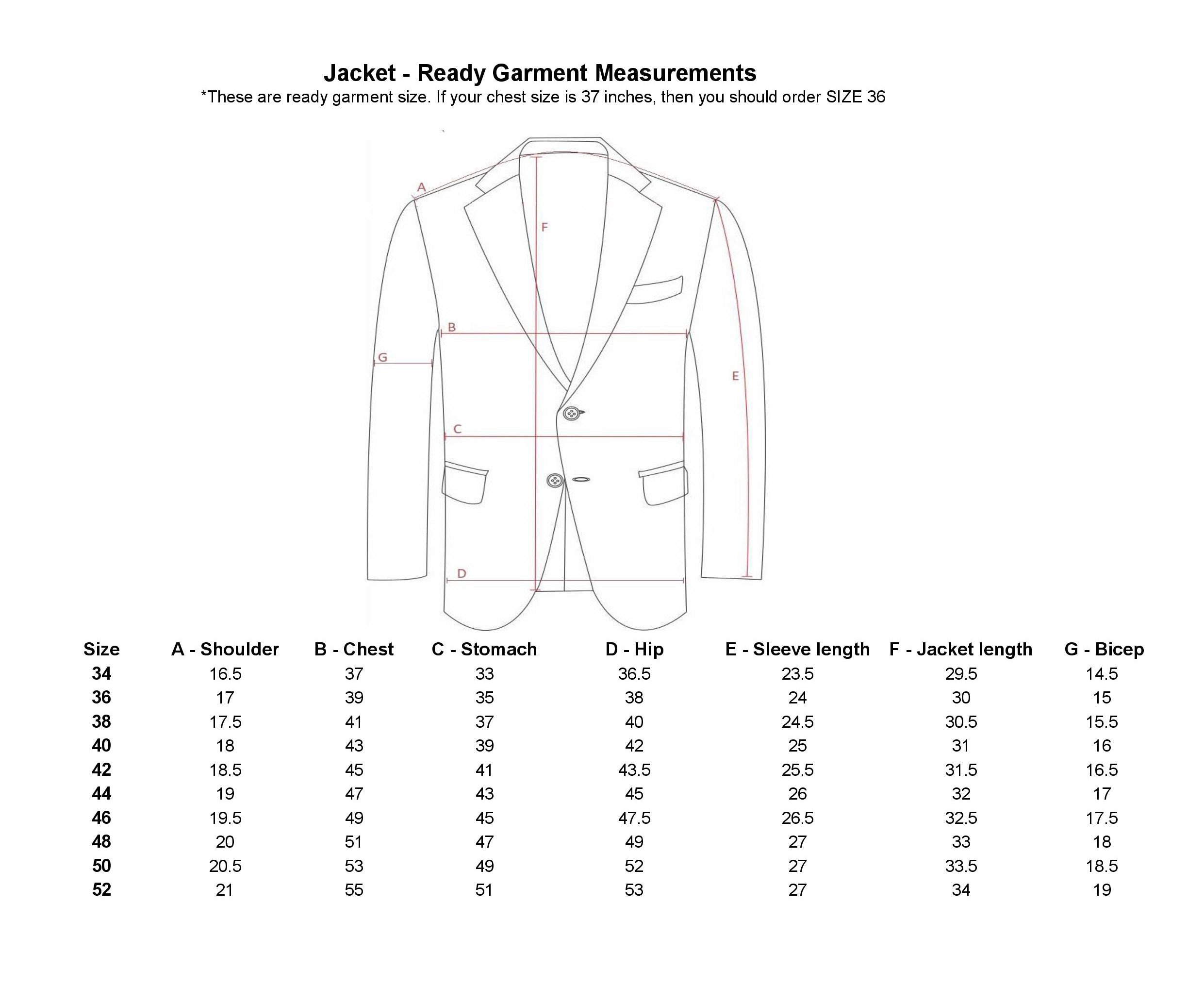 jacket size