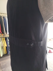 Navy Blue Linen Utility Vest